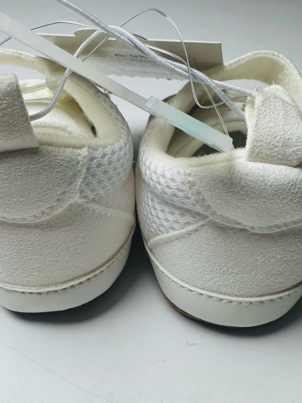 cloud island Cream and White Baby Sneakers with Hook-and-Loop Strap